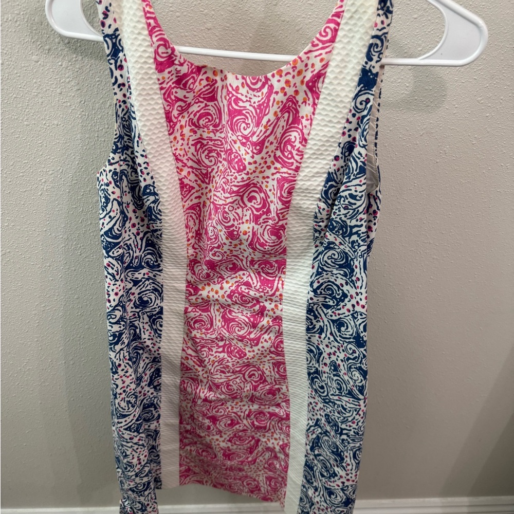 Lilly Pulitzer Pink and Navy Paisley Midi Dress